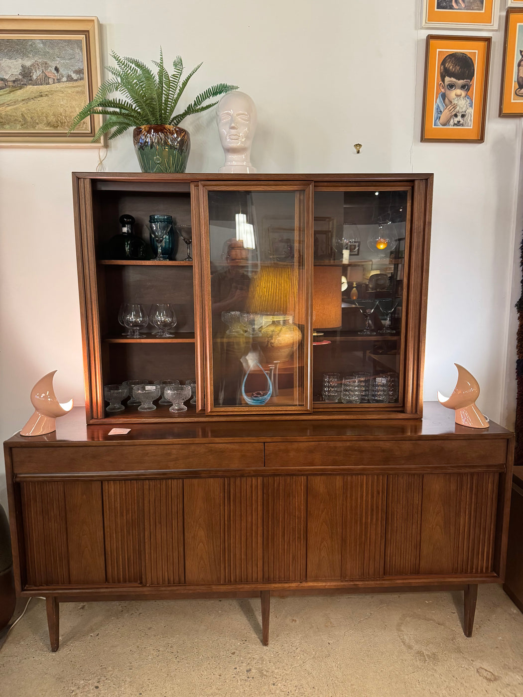 Honderich Walnut Buffet + Hutch
