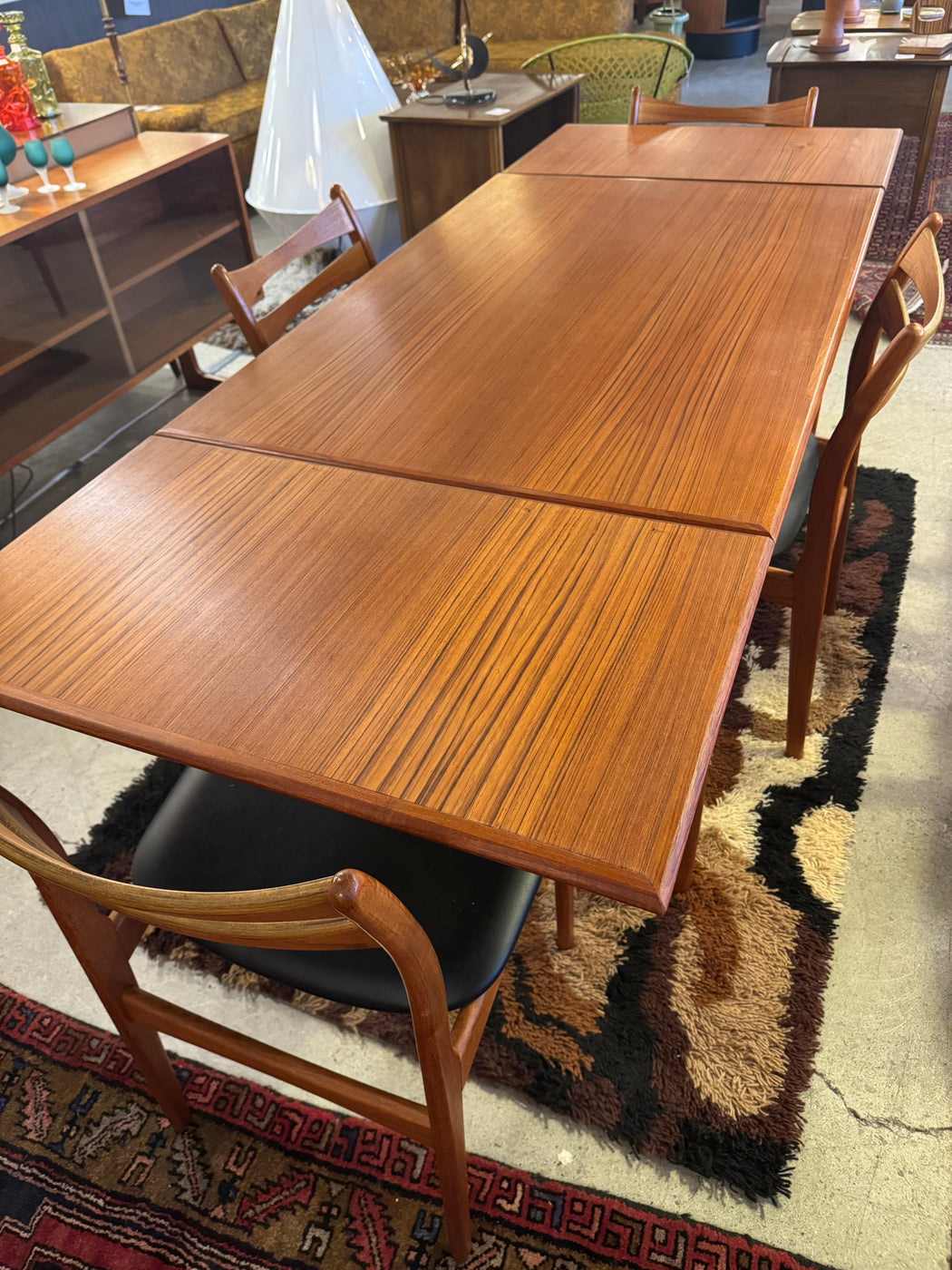 Danish Teak Draw Leaf Table