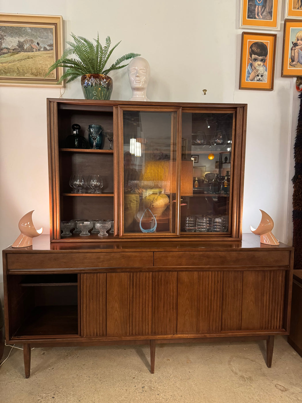 Honderich Walnut Buffet + Hutch