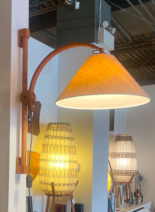 SALE • Vintage Teak Wall Lamp