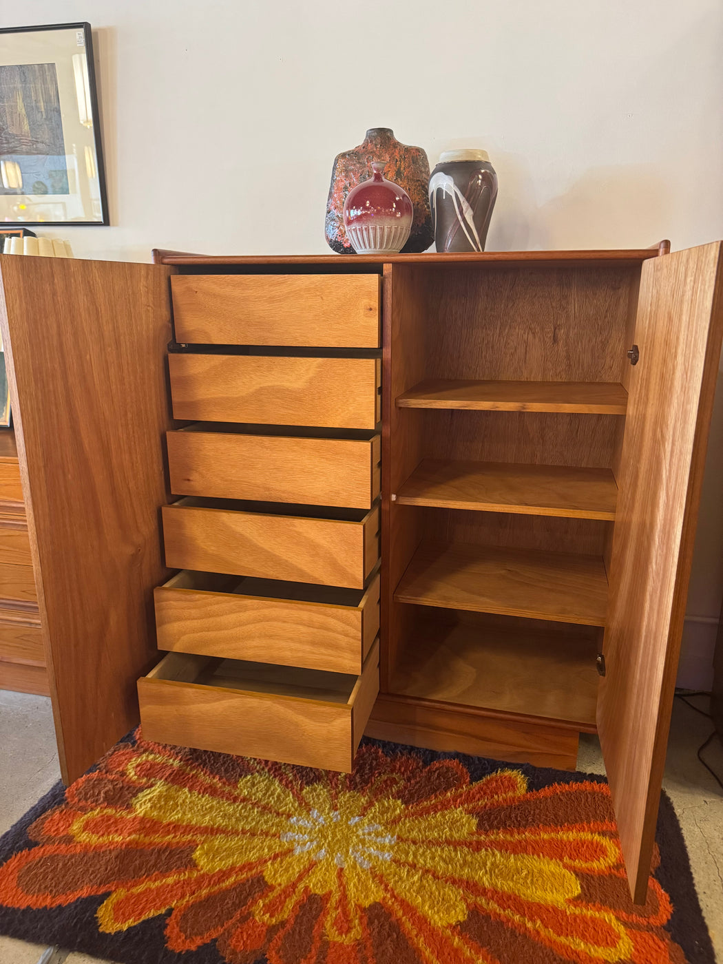 Vintage Teak Wardrobe Dresser