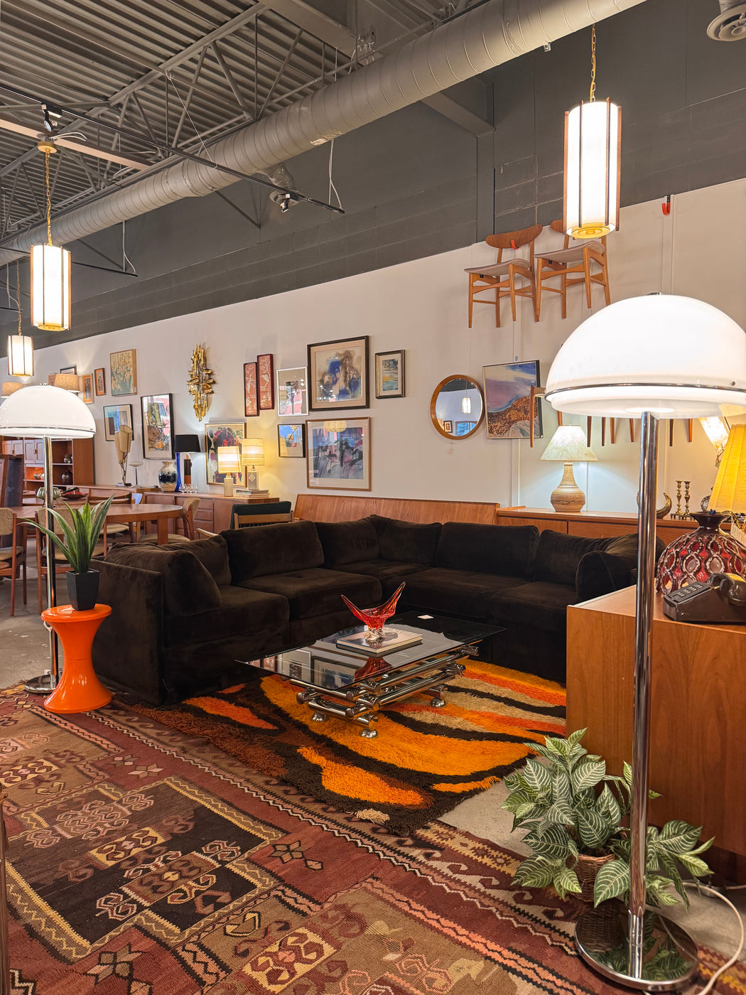 70s Plush Sectional Sofa