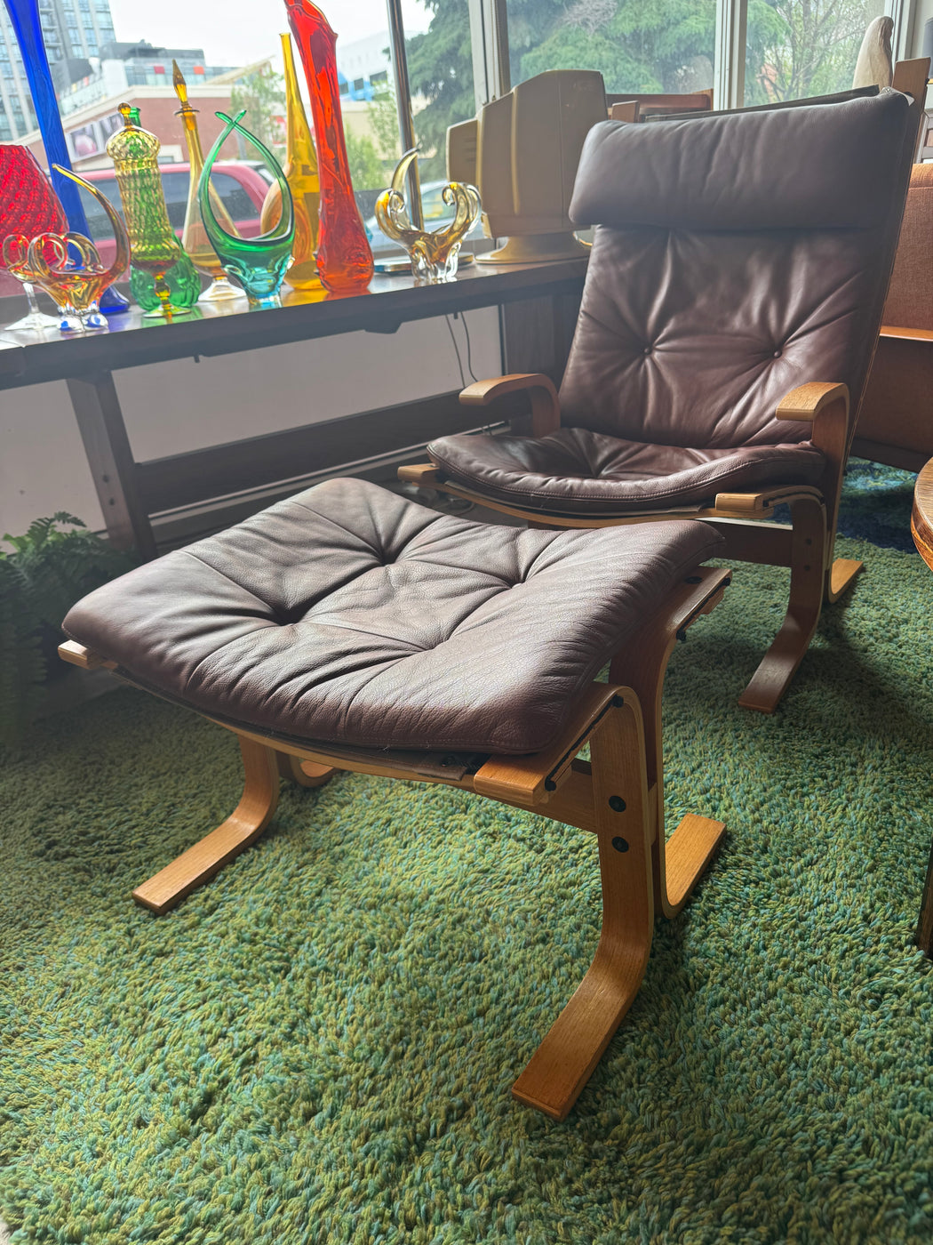 Vintage Westnofa Chair + Ottoman
