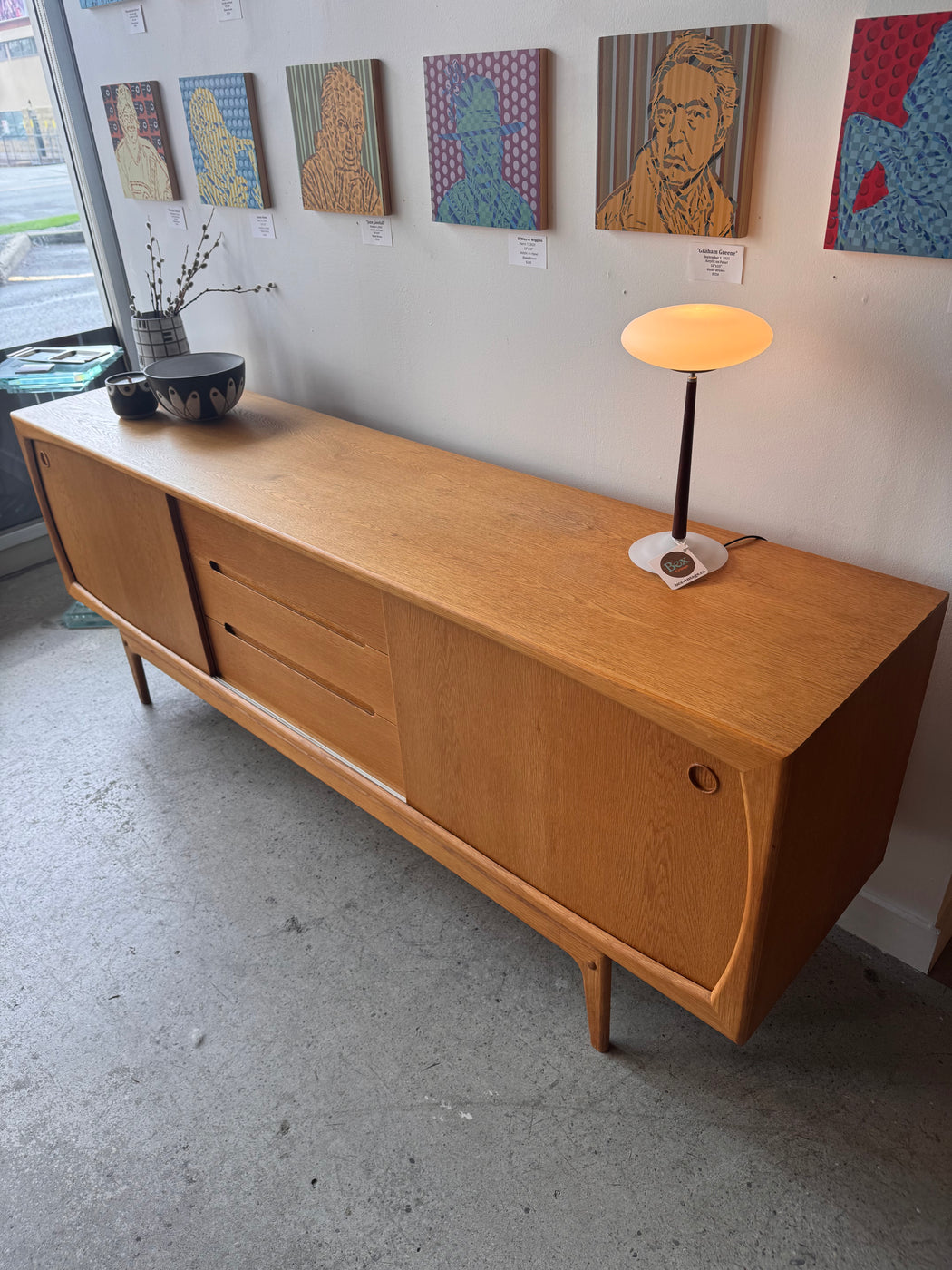 Danish Oak Atomic Credenza