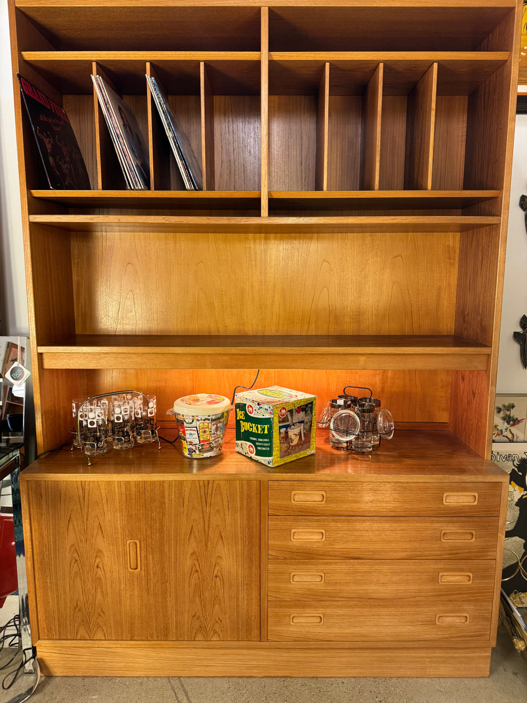Teak Record Cabinet