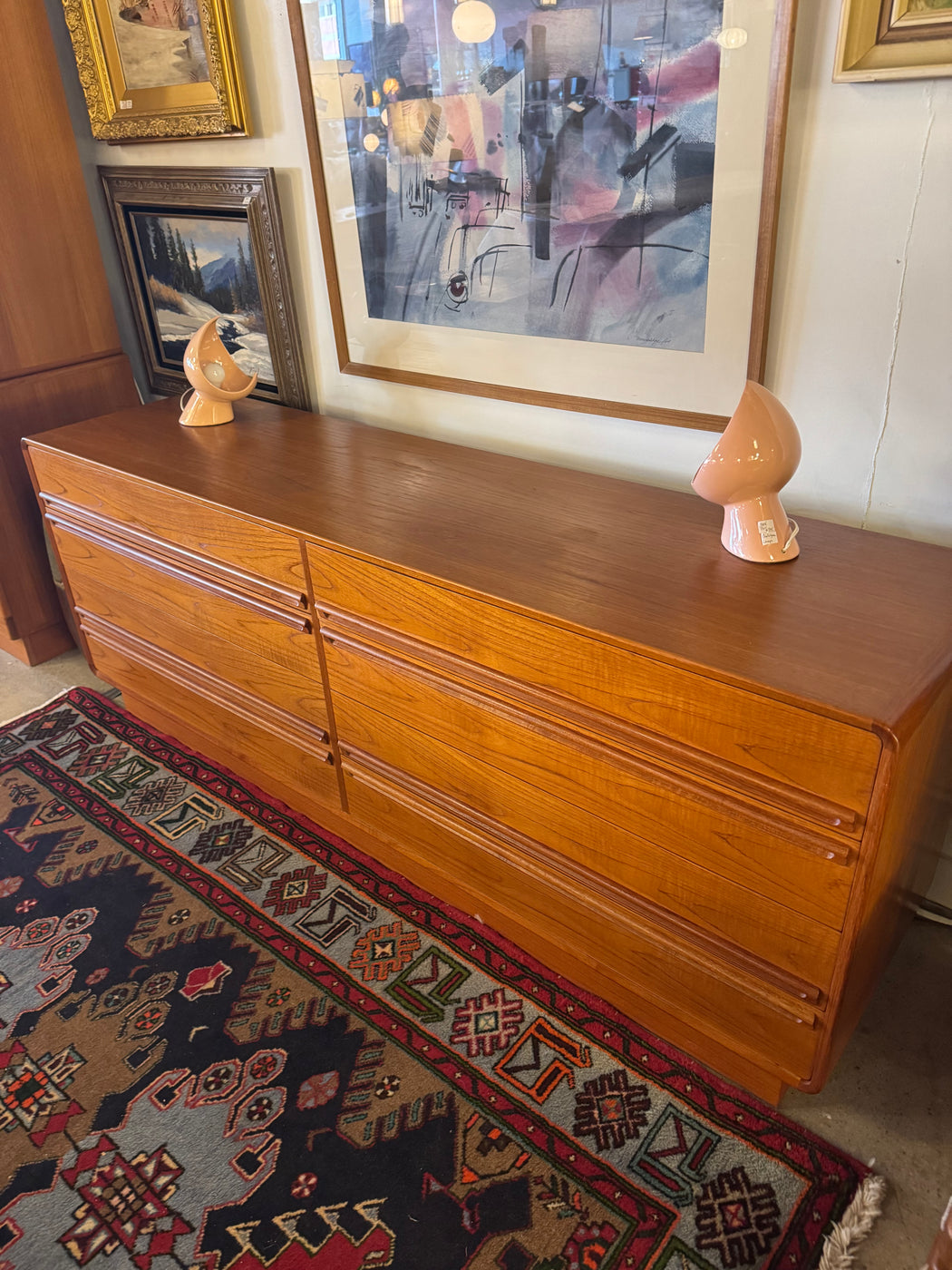 Danish Teak 8 Drawer Dresser