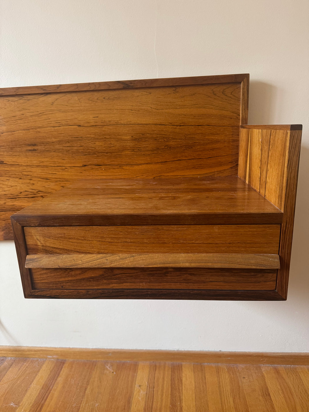 Rosewood Queen Headboard With Floating Nightstands