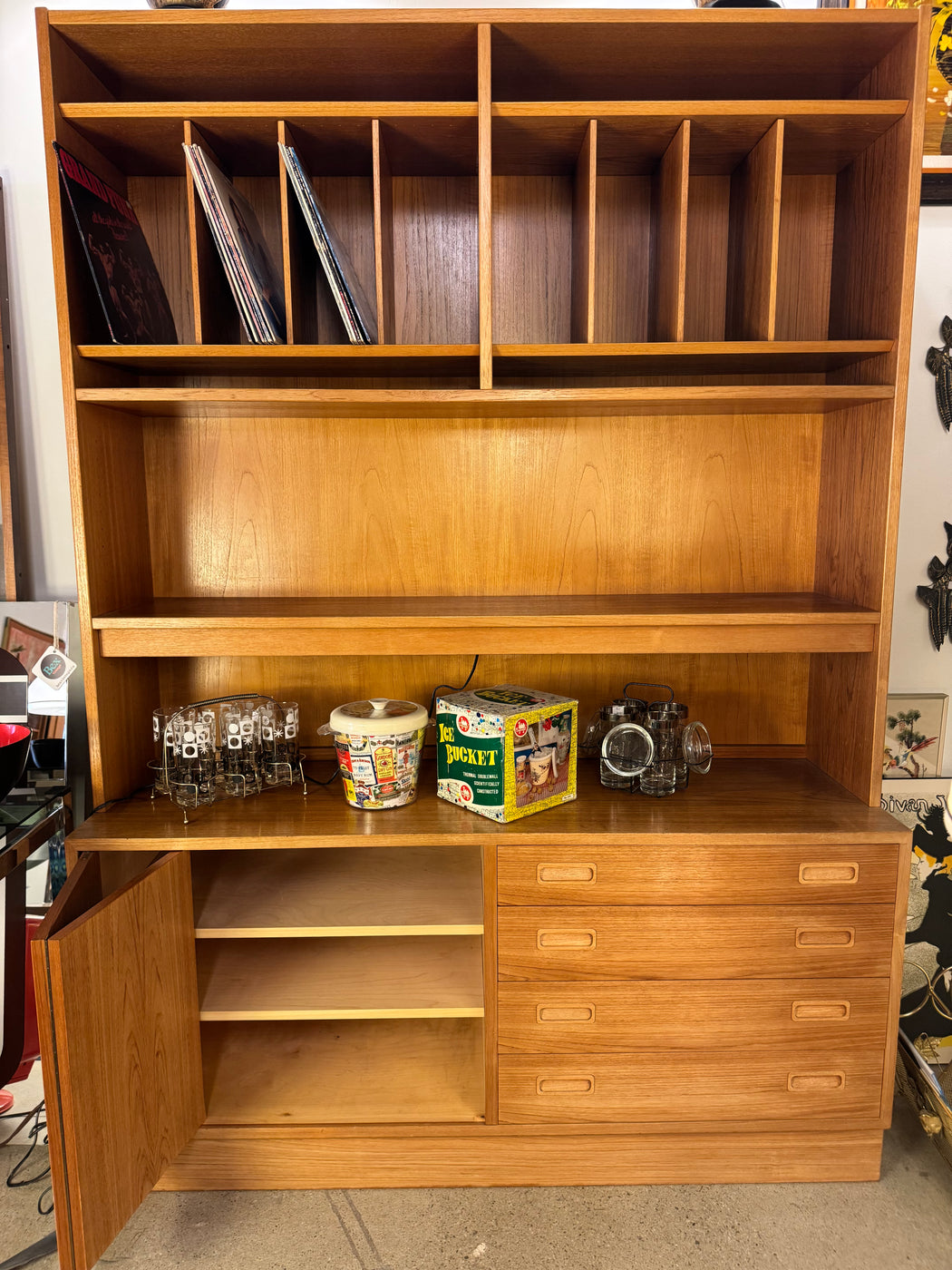 Teak Record Cabinet