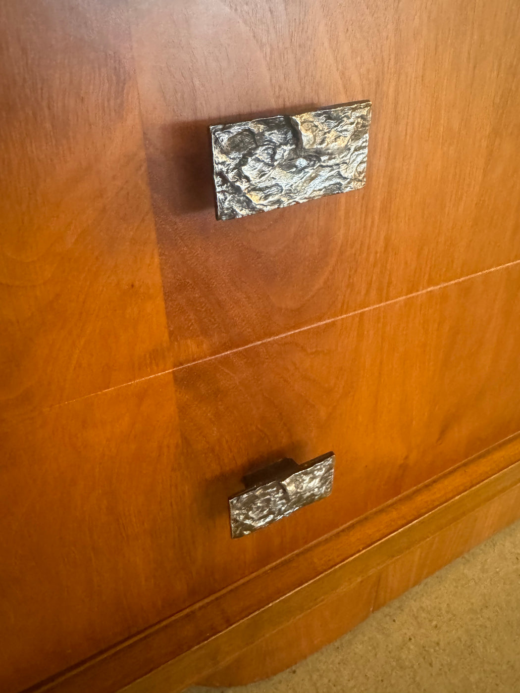 Walnut Brutalist Wardrobe Dresser