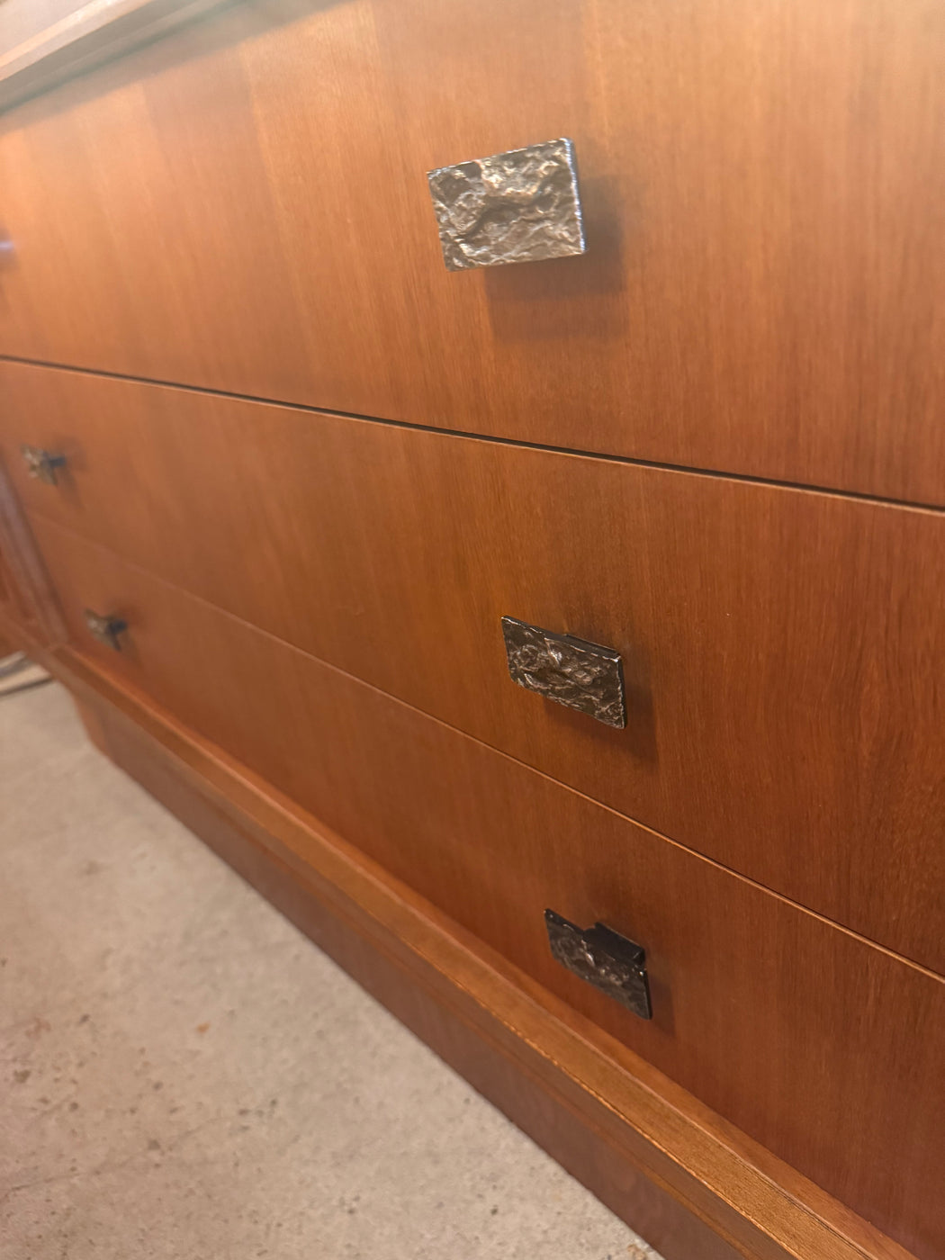 Walnut Brutalist Dresser Credenza