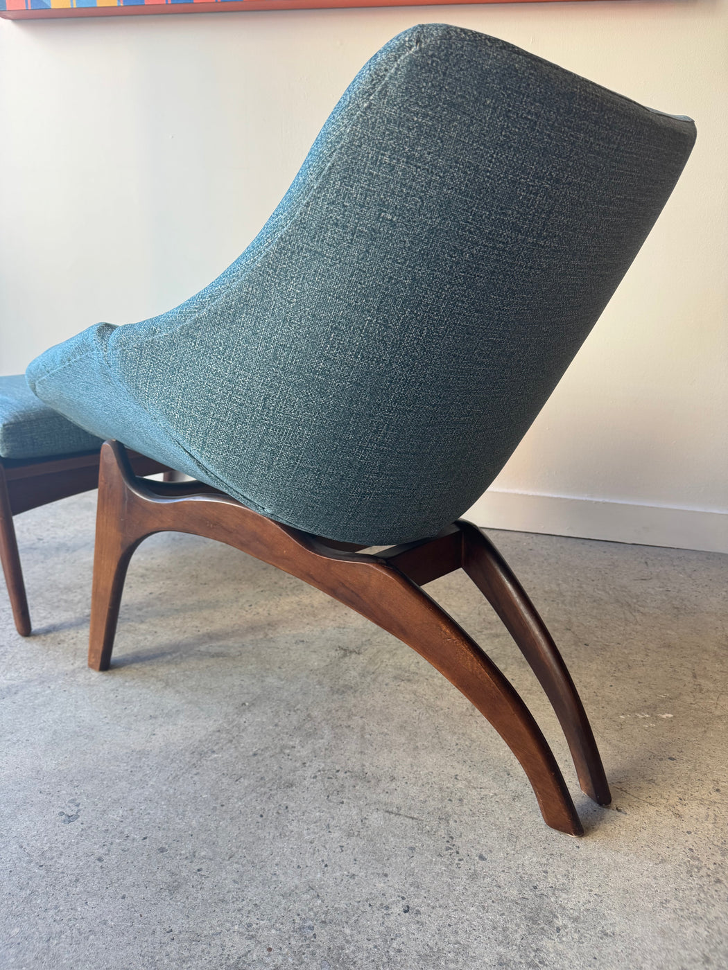 Vintage Atomic Chair + Ottoman