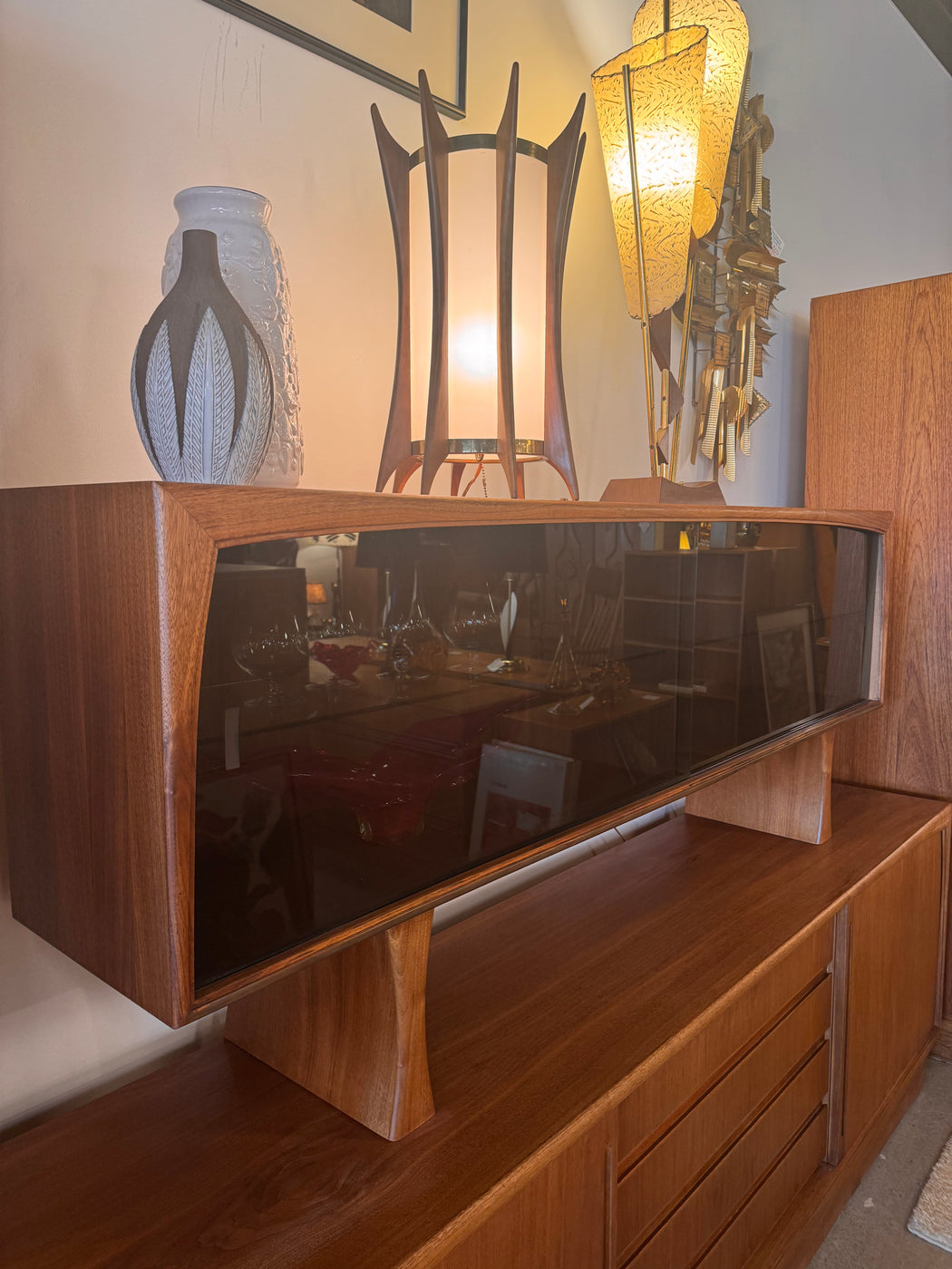 70s Danish Teak Credenza + Hutch