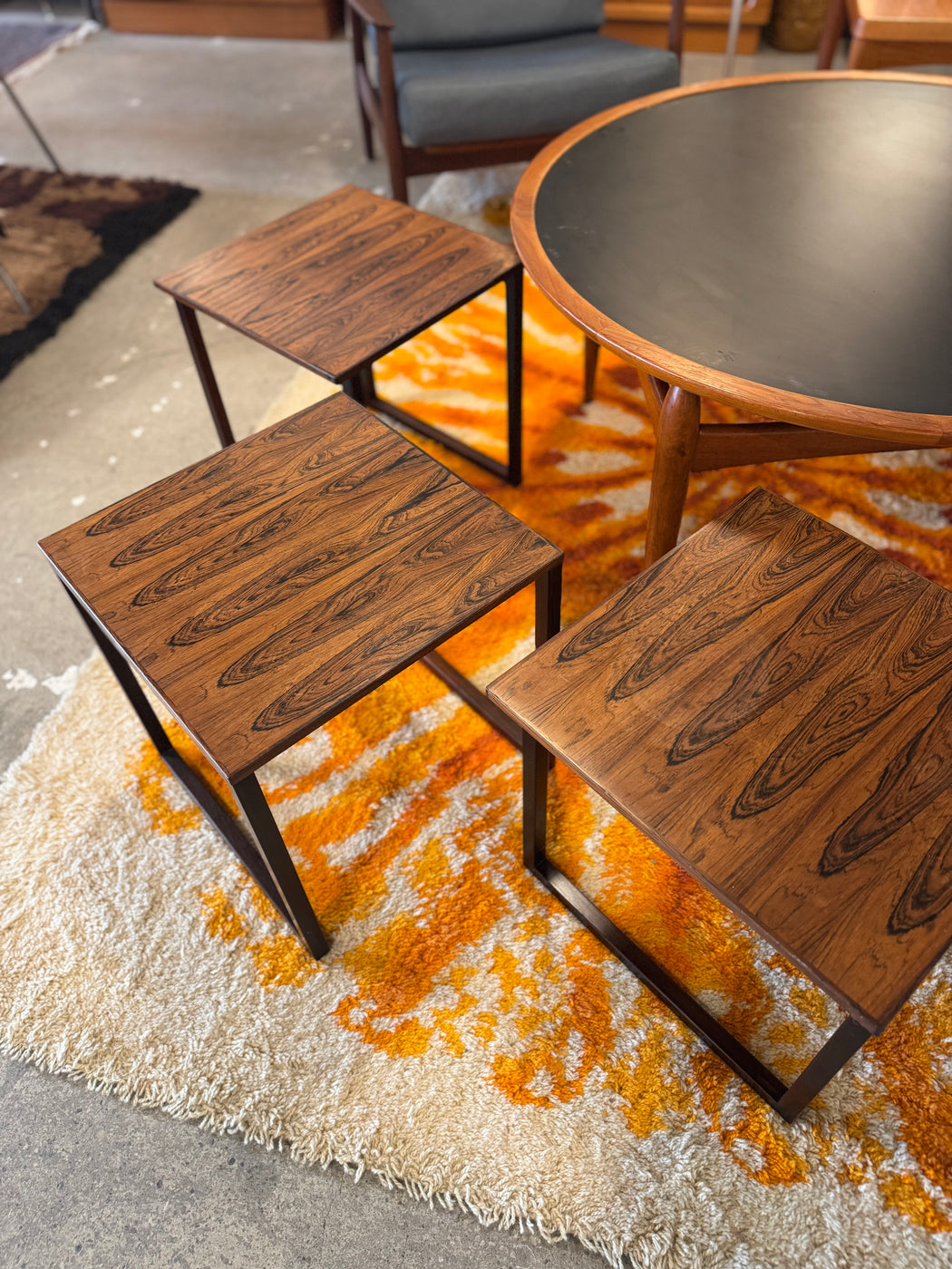 Kai Kristiansen Rosewood Nesting Cube Tables