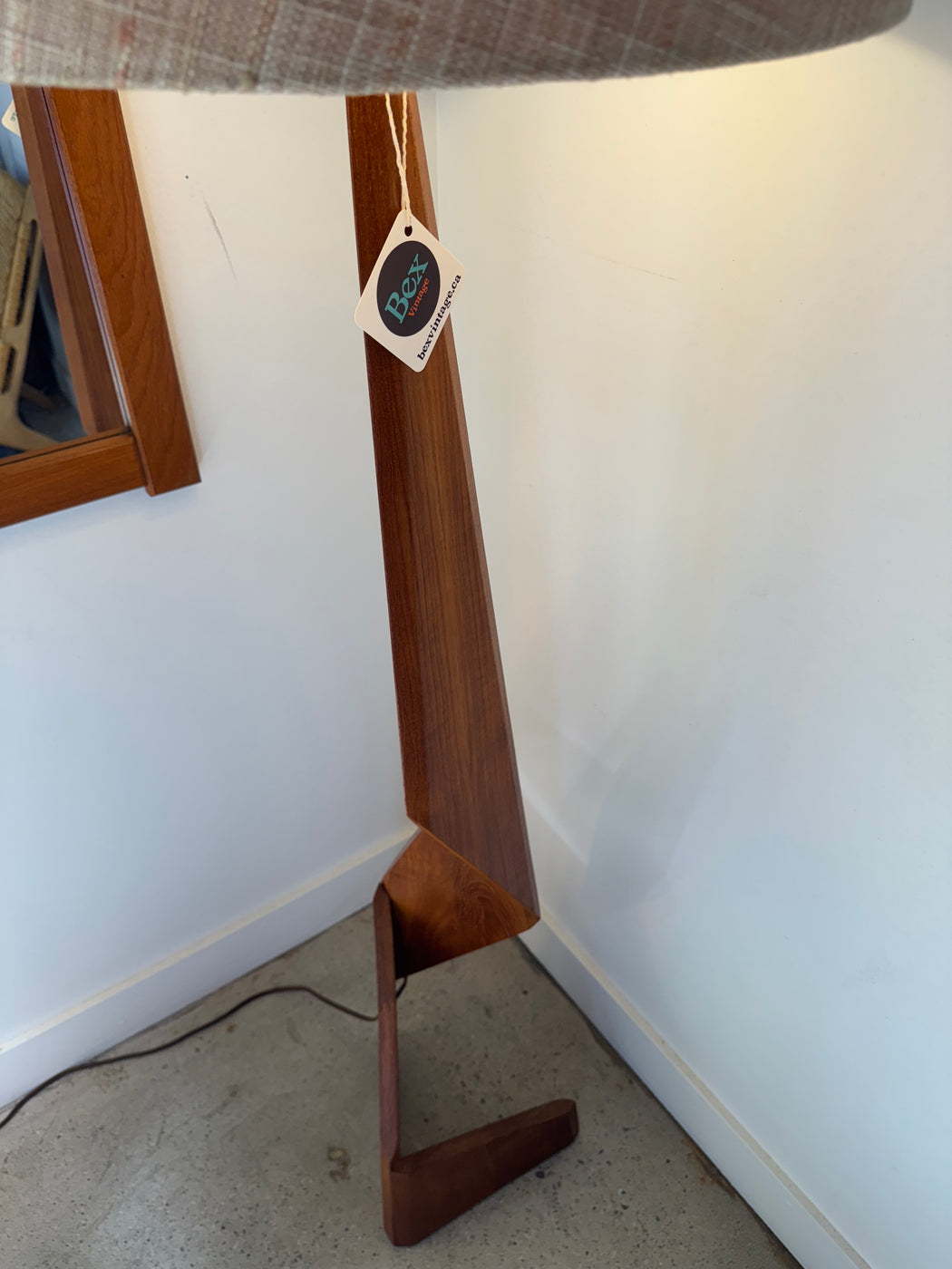 Teak Zig Zag Floor Lamp