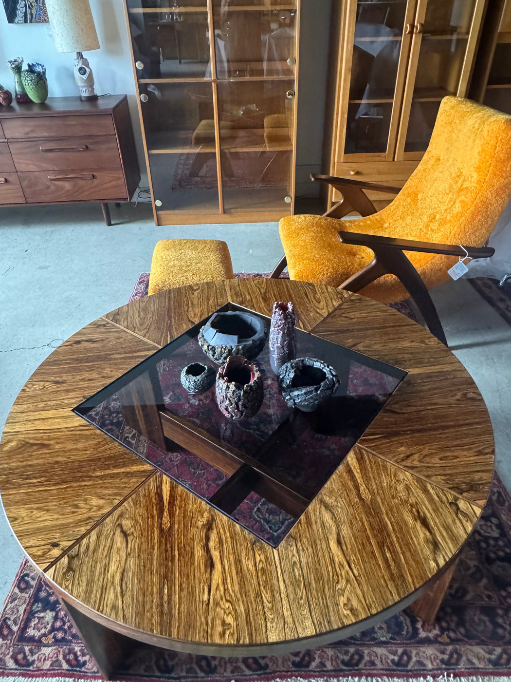 Round Rosewood Coffee Table