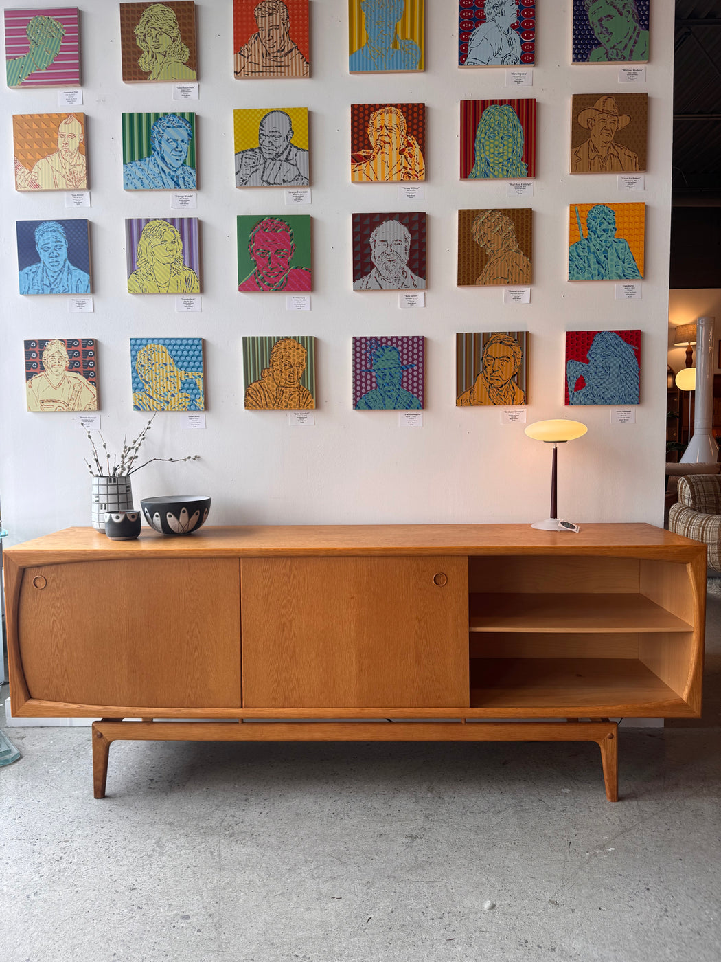 Danish Oak Atomic Credenza