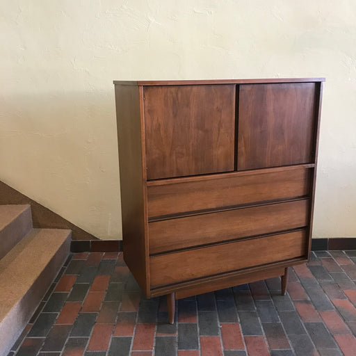 Vintage Walnut Tallboy Dresser