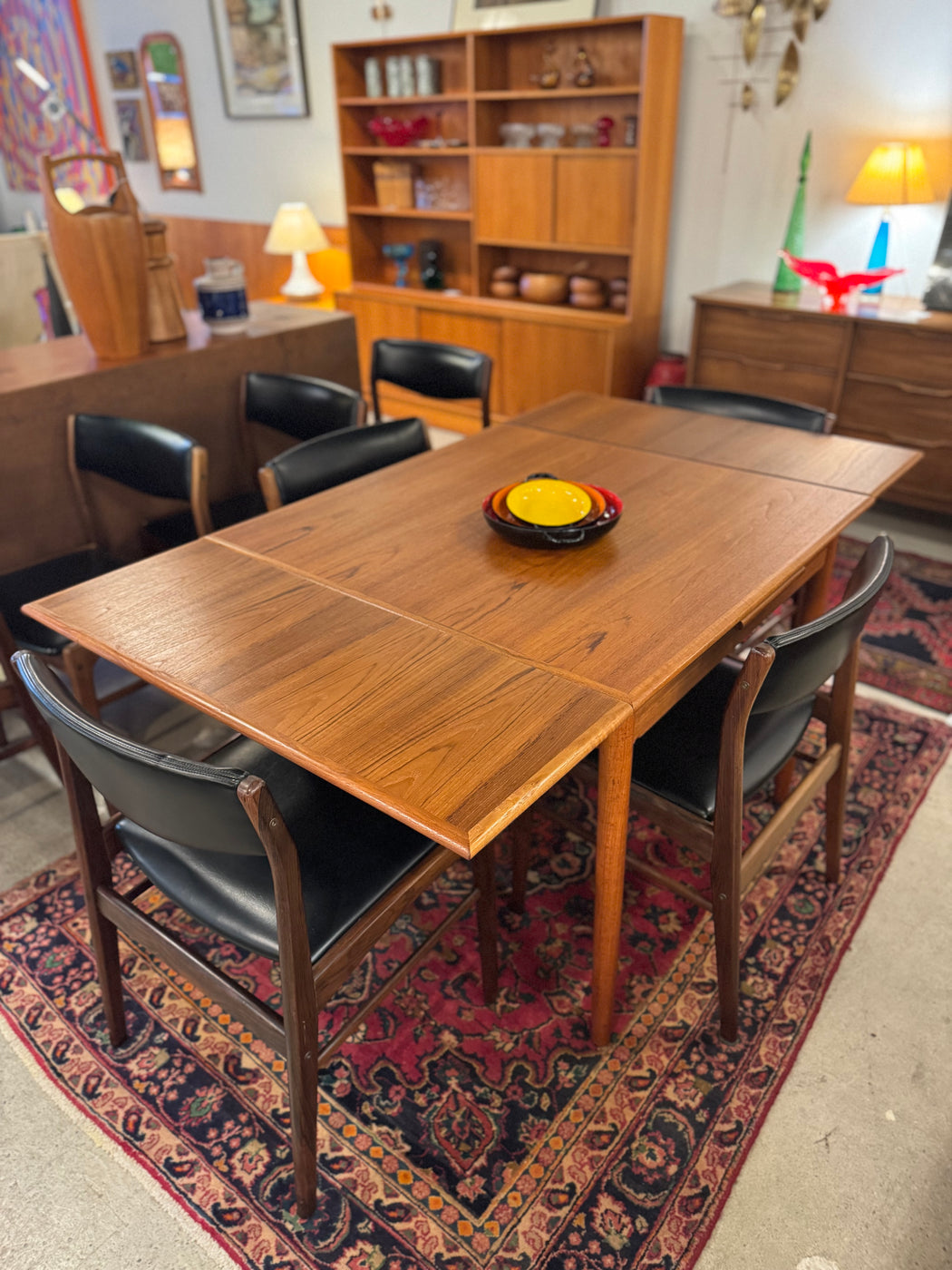 Petite Danish Teak Draw Leaf Table
