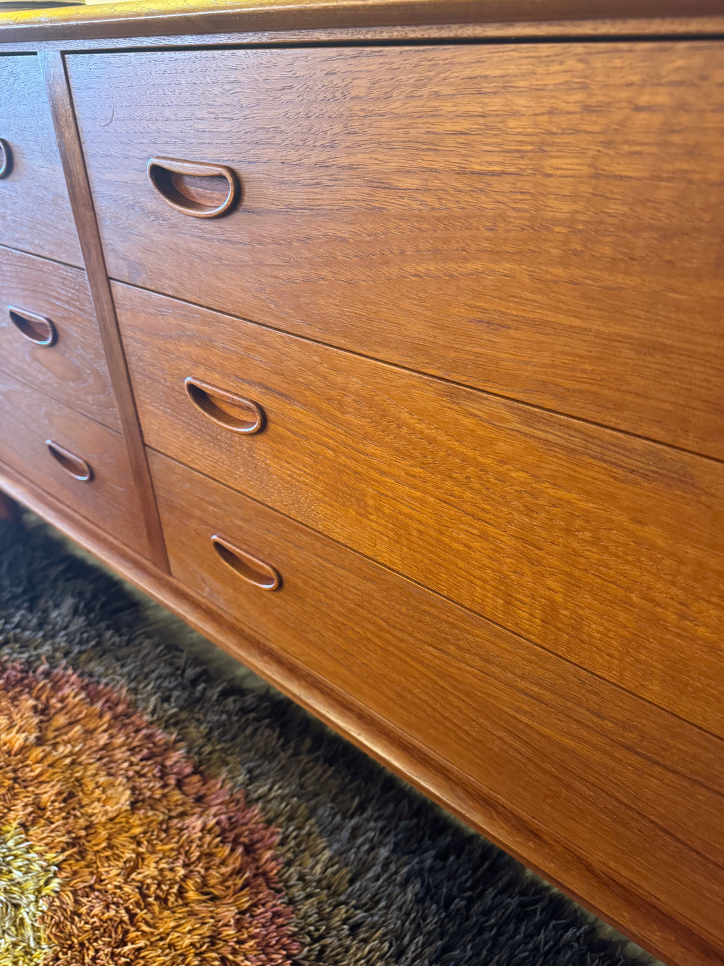 Teak Six Drawer Dresser