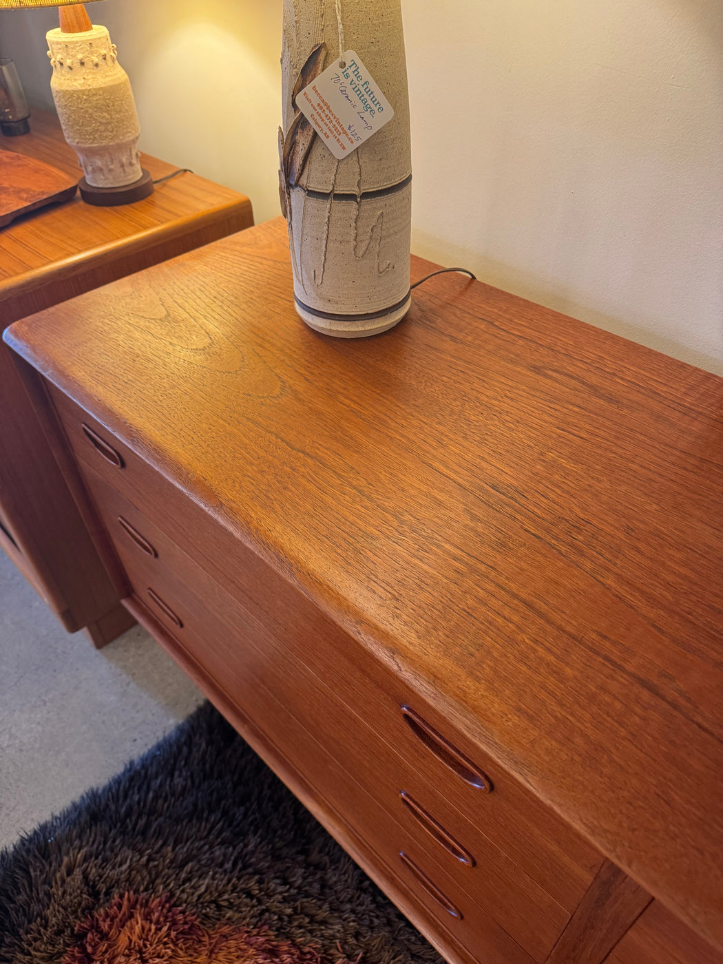 Teak Six Drawer Dresser