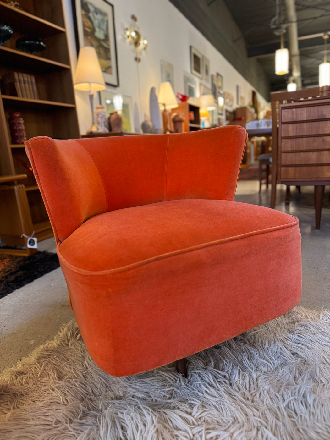 Orange 50s Swivel Chair