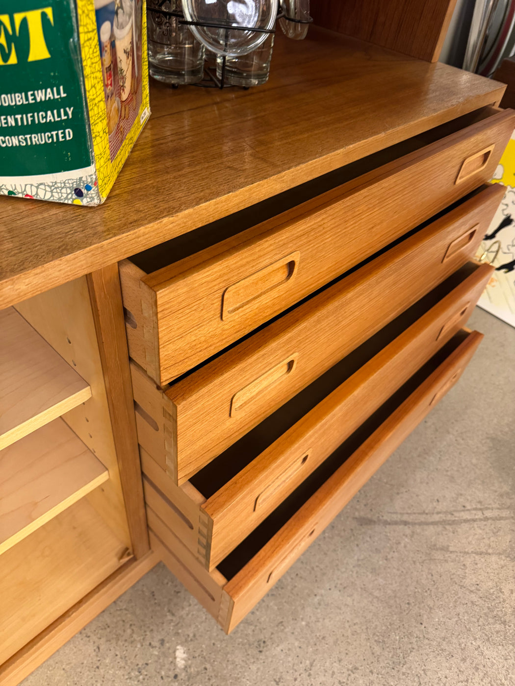Teak Record Cabinet