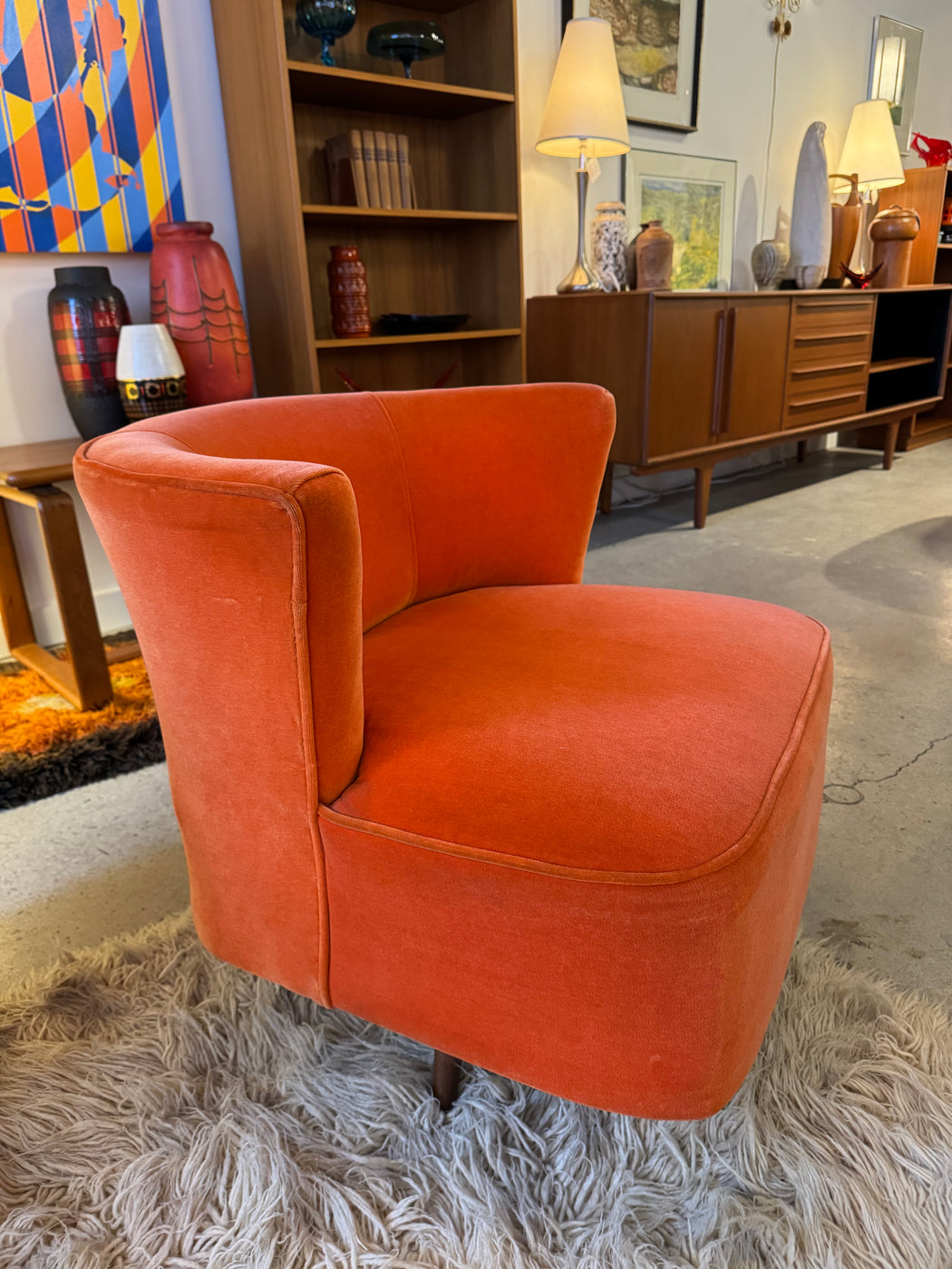 Orange 50s Swivel Chair