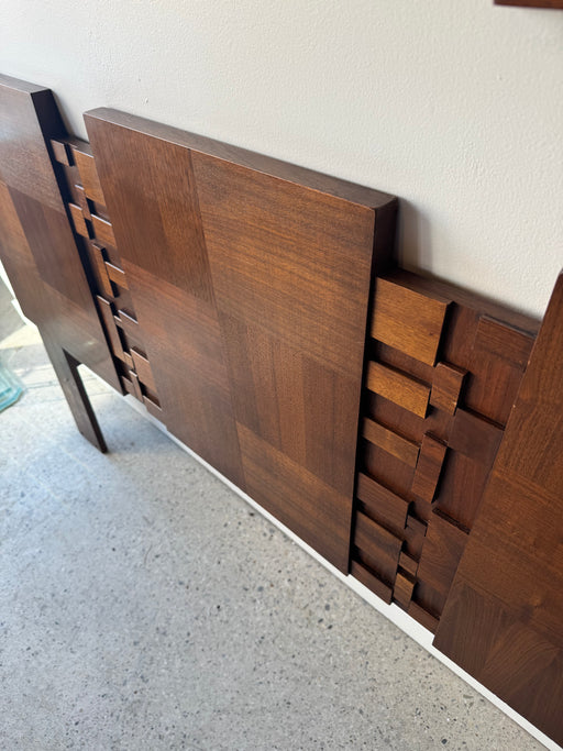 SALE • Walnut Brutalist Headboard
