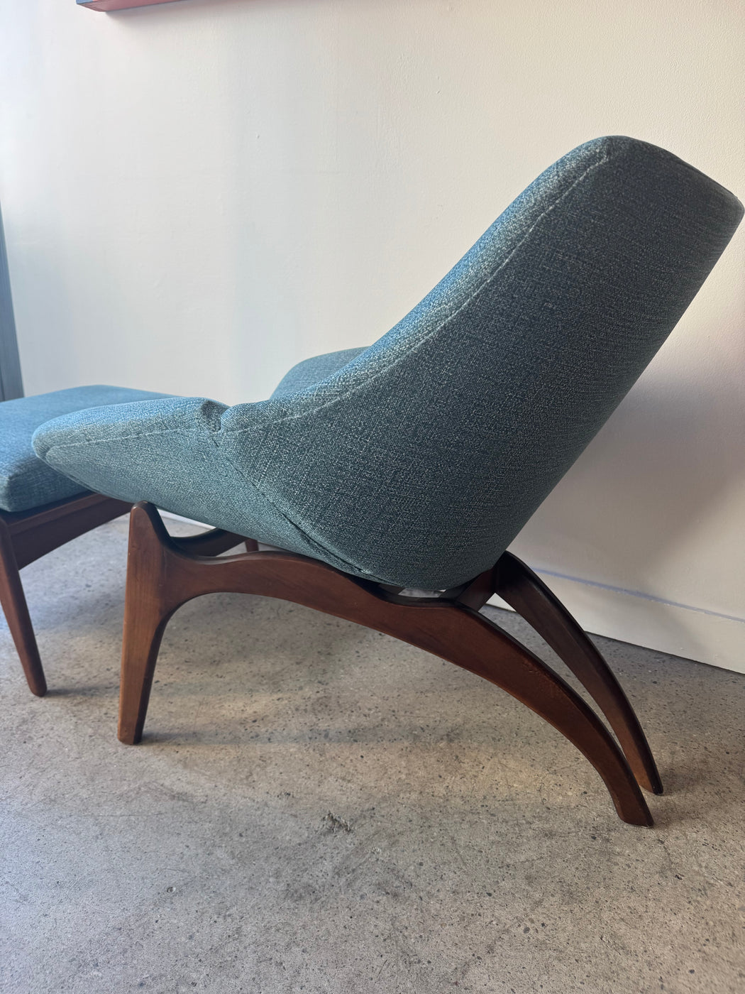 Vintage Atomic Chair + Ottoman