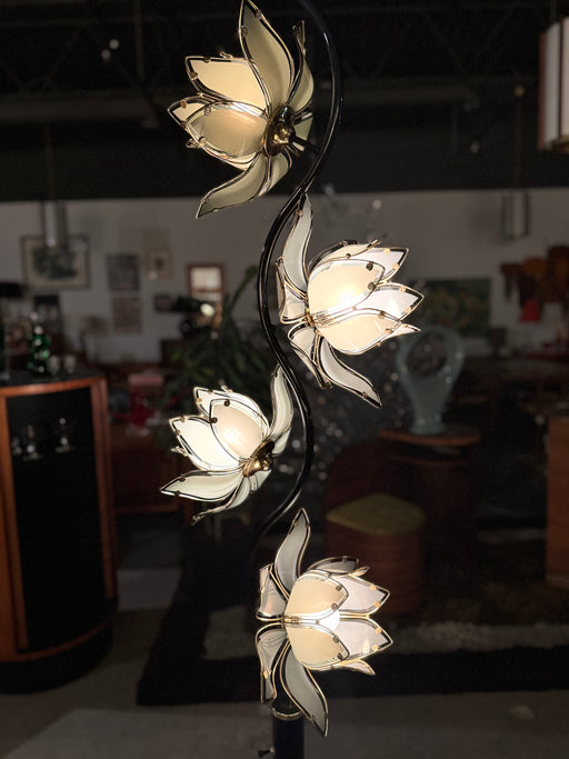 Vintage Hollywood Regency Style Lotus Floor Lamp