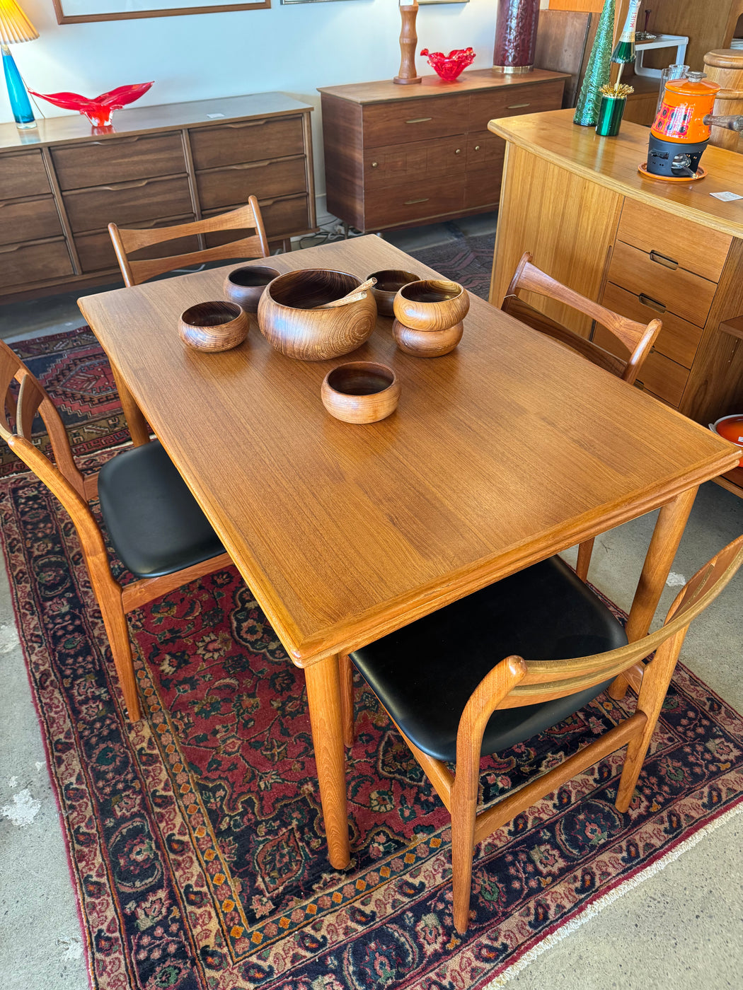 Danish Teak Draw Leaf Table
