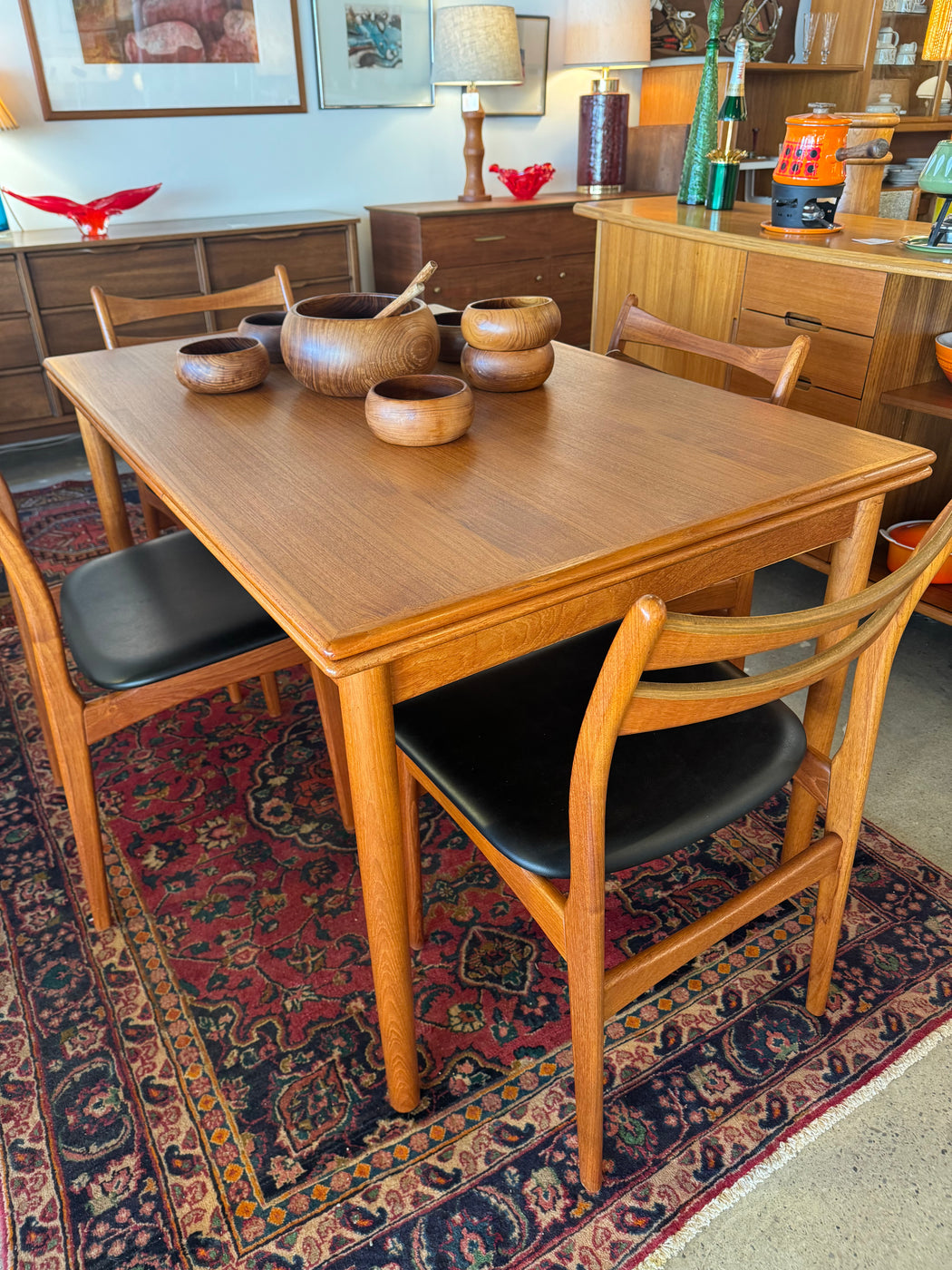 Danish Teak Draw Leaf Table