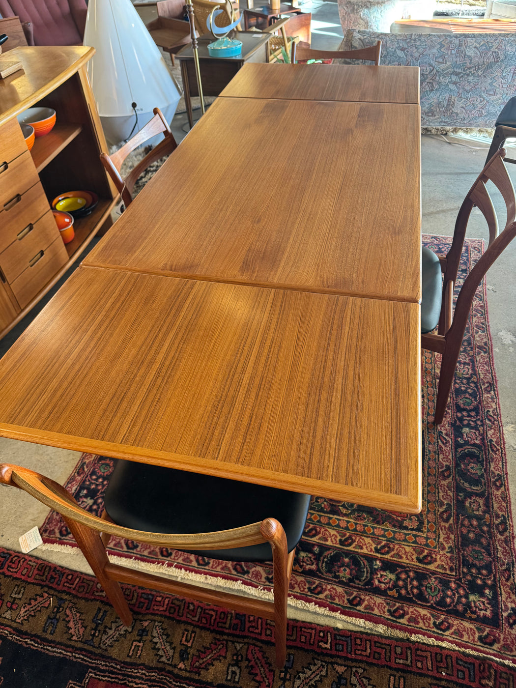 Danish Teak Draw Leaf Table