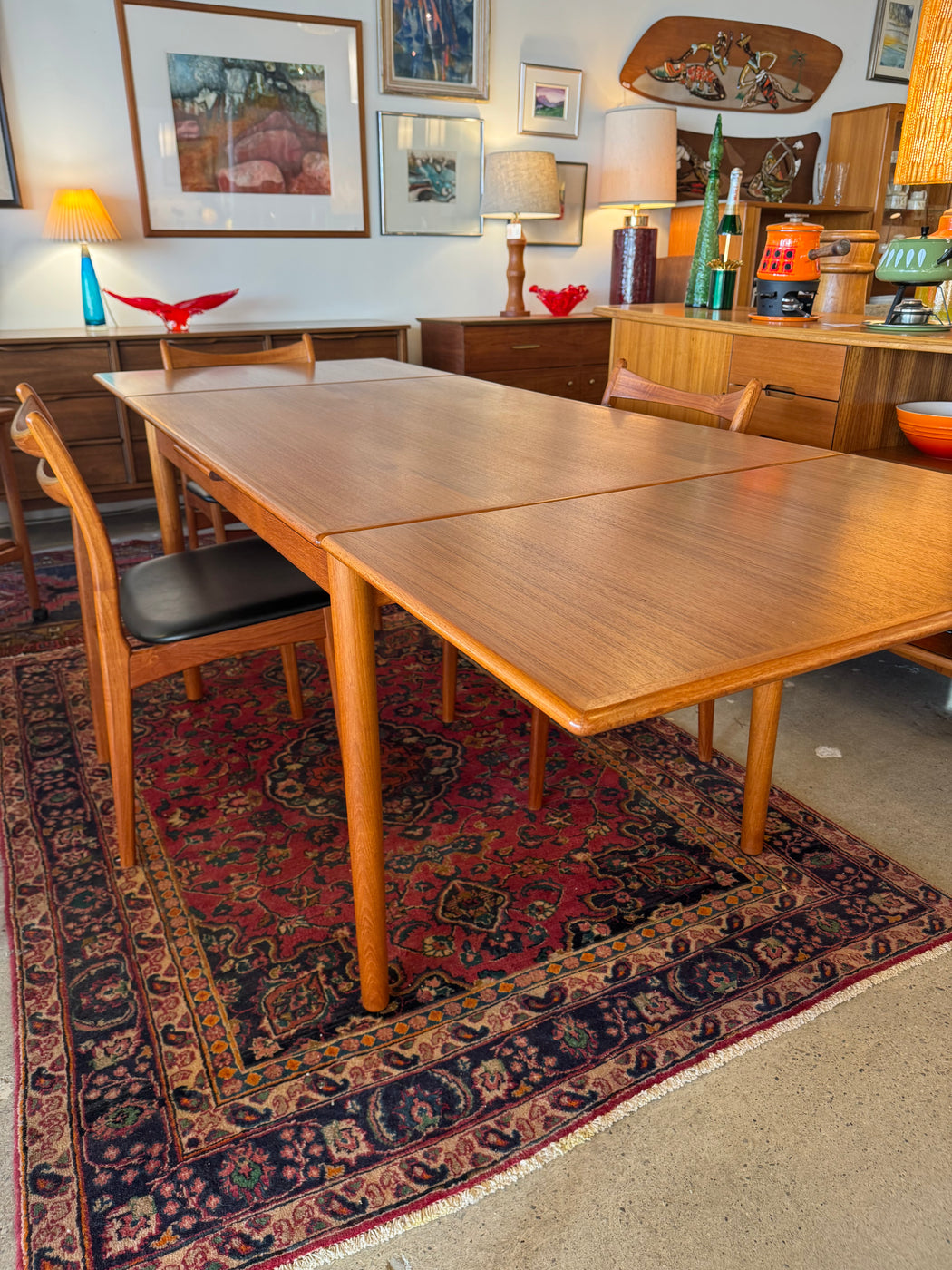 Danish Teak Draw Leaf Table
