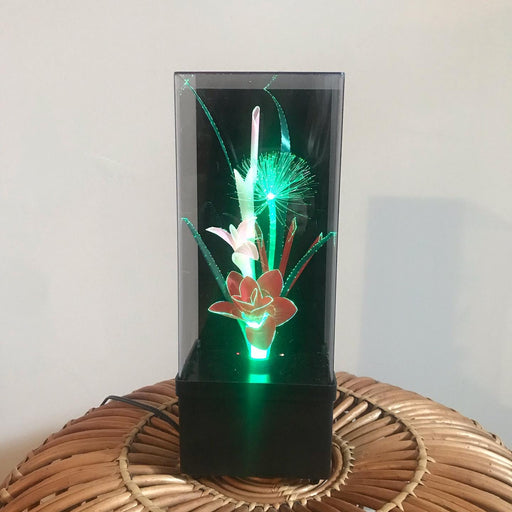 Fiber Optic Flower Lamp Music Box