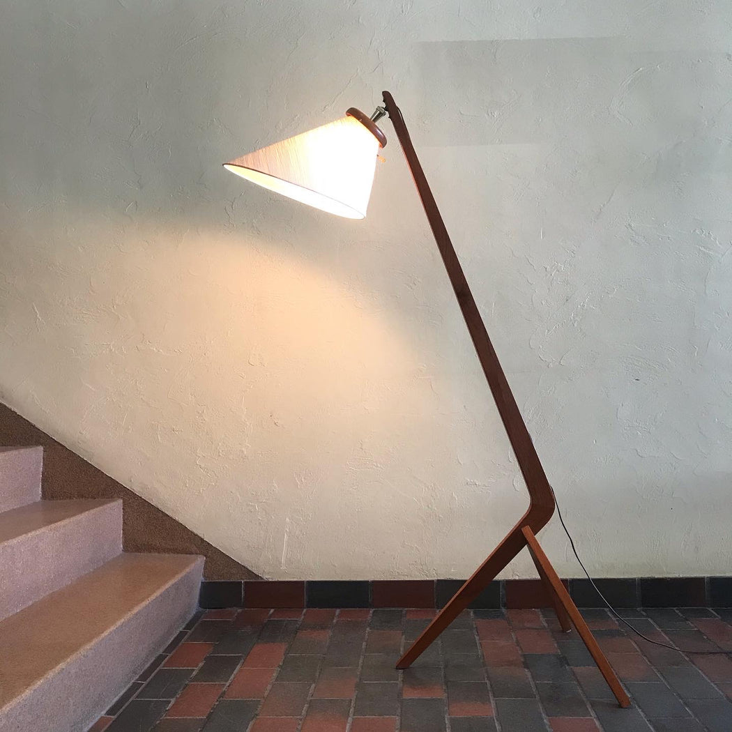 Midcentury Teak Boomerang Floor Lamp