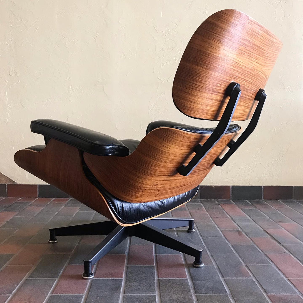 Authentic 1977 Rosewood Eames Lounger + Ottoman