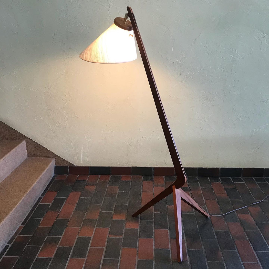 Midcentury Teak Boomerang Floor Lamp