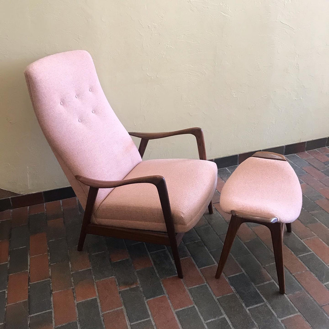 SOLD • Danish Teak Chair + Ottoman