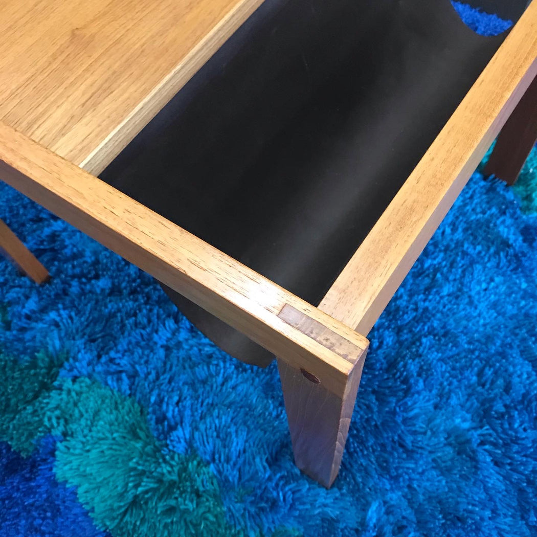SOLD • Teak Magazine Rack Table