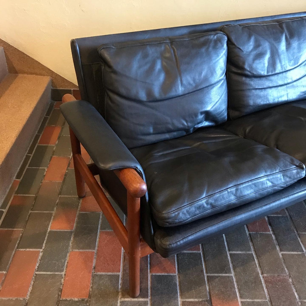 SOLD • Danish Teak + Leather Sofa