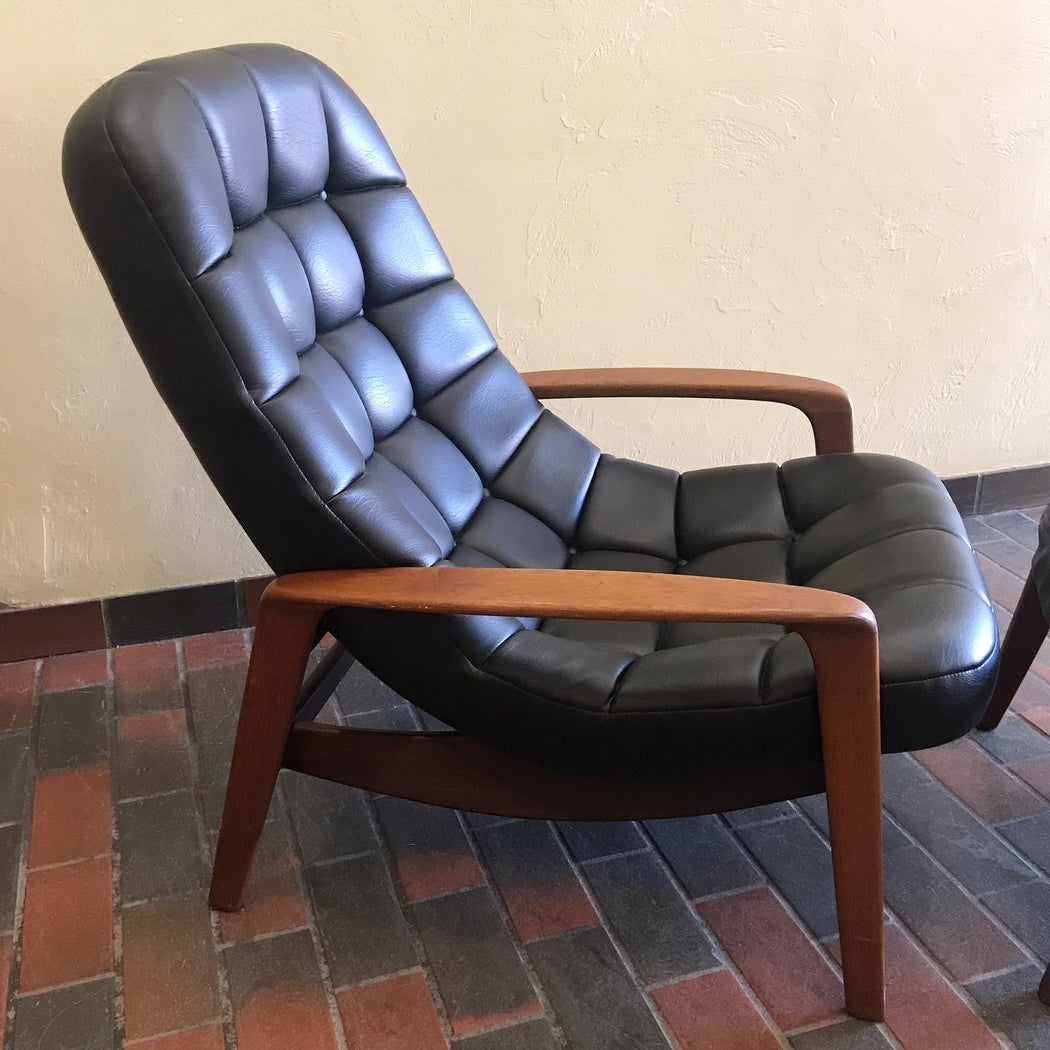 SOLD • Black R. Huber Scoop Chair + Ottoman