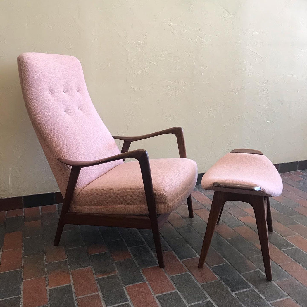 SOLD • Danish Teak Chair + Ottoman