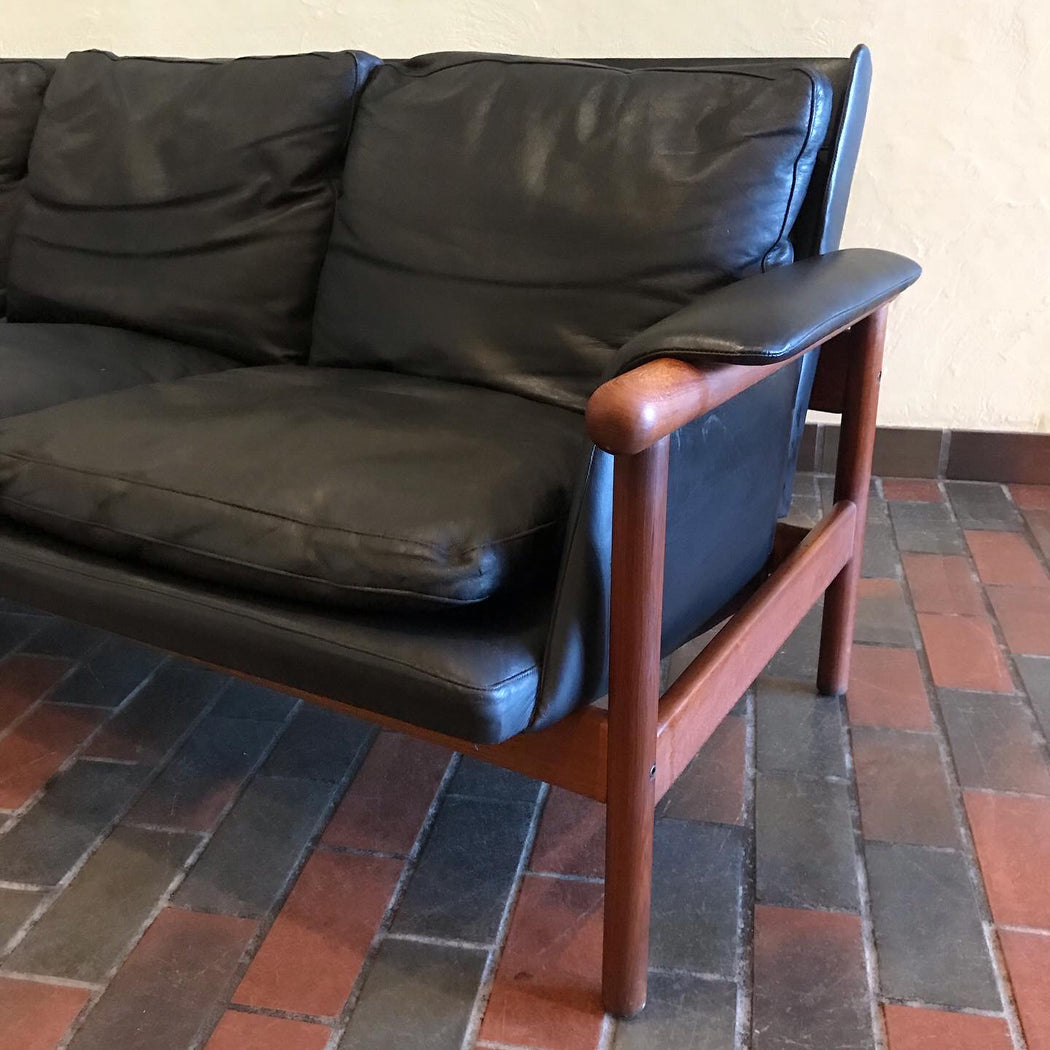 SOLD • Danish Teak + Leather Sofa