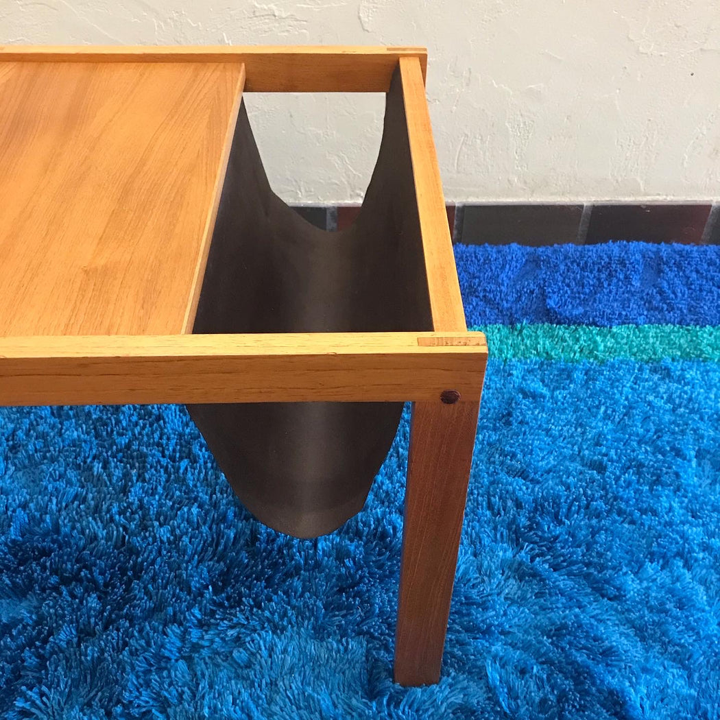 SOLD • Teak Magazine Rack Table
