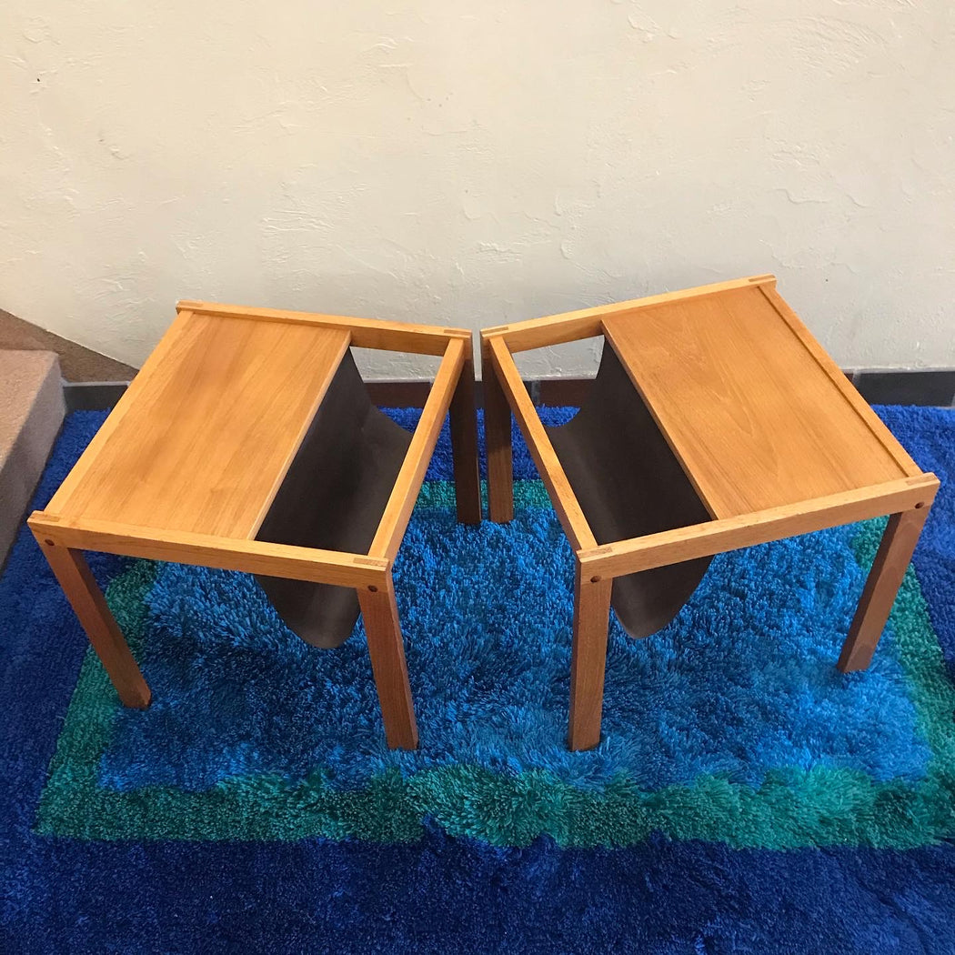 SOLD • Teak Magazine Rack Table