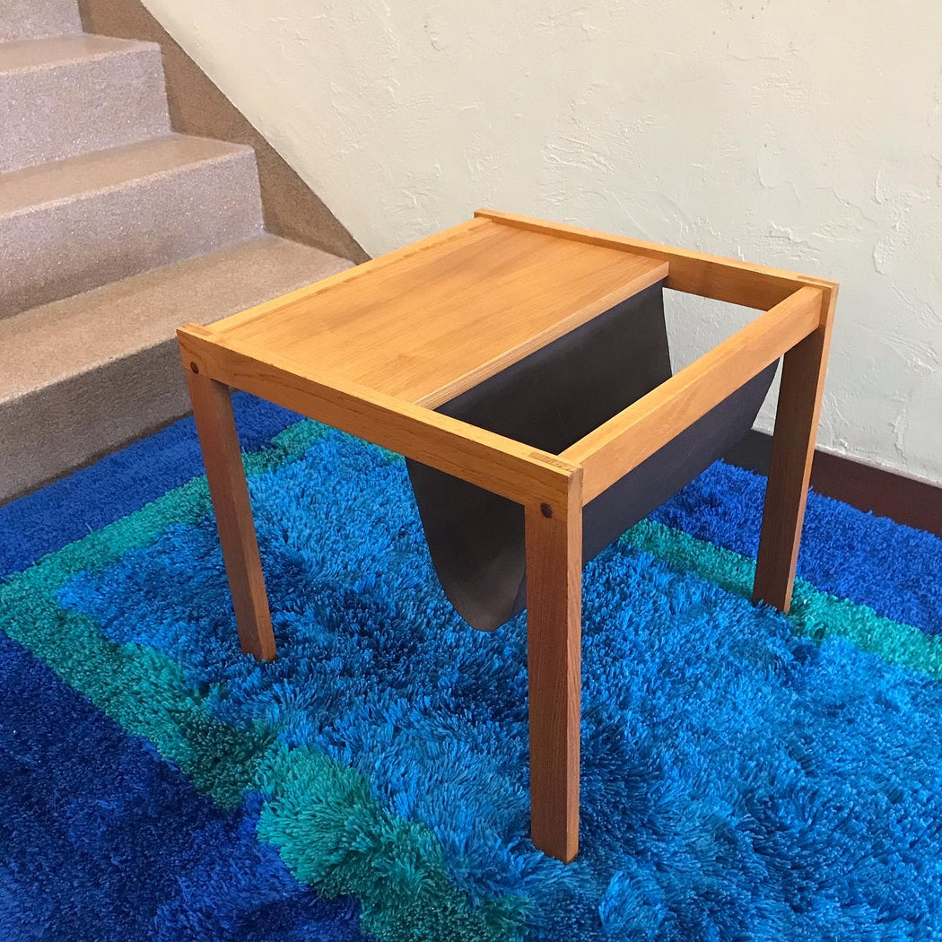 SOLD • Teak Magazine Rack Table