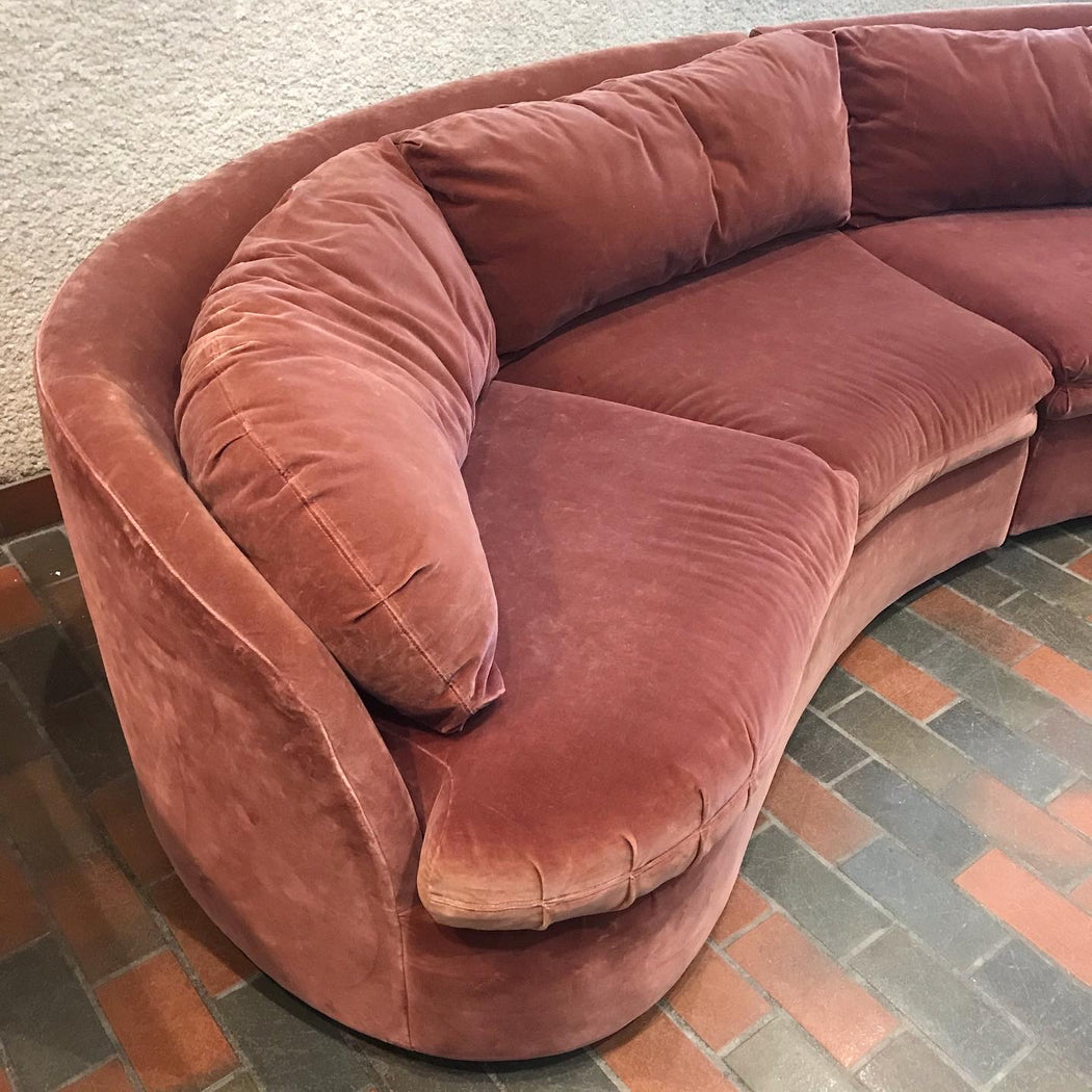 SOLD • Mauve Velvet 1970s Sofa